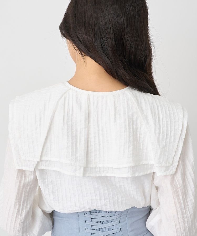 earth music&ecology「2WAYスクエアラッフルカラーブラウス」|シャツ・ブラウス|