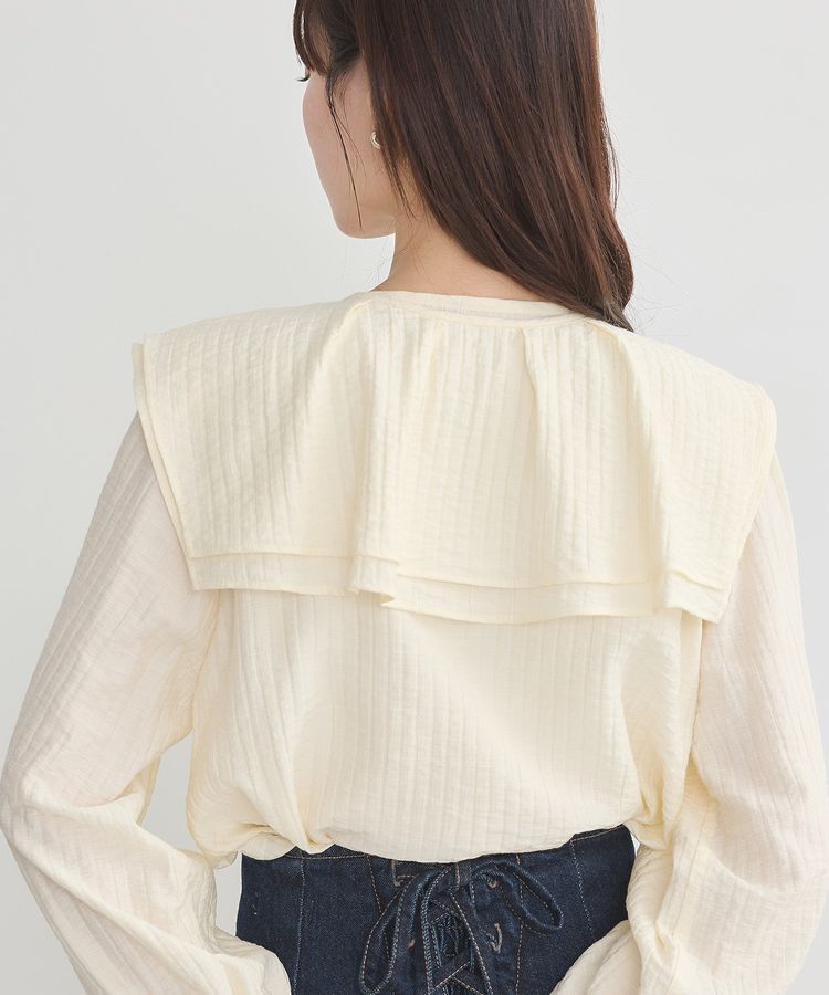 earth music&ecology「2WAYスクエアラッフルカラーブラウス」|シャツ・ブラウス|