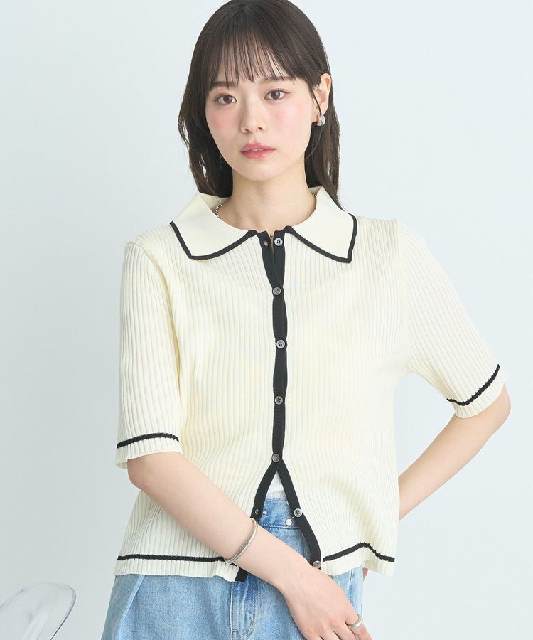 earth music&ecology「リブニットカーディガン」|カーディガン|