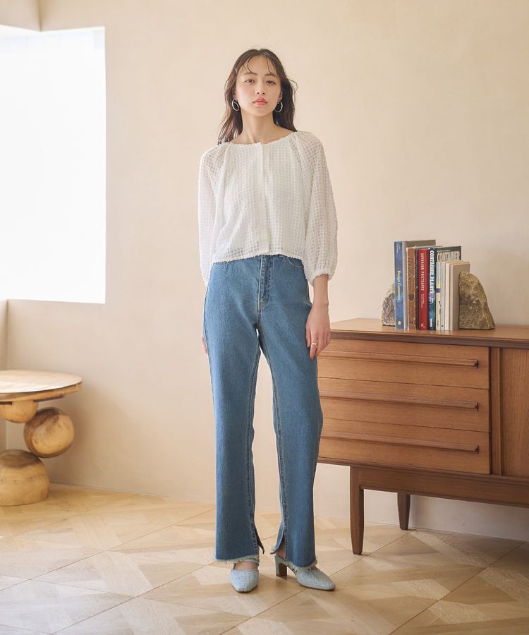 earth music&ecology「前後2wayミニフリンジブラウス」|シャツ・ブラウス|