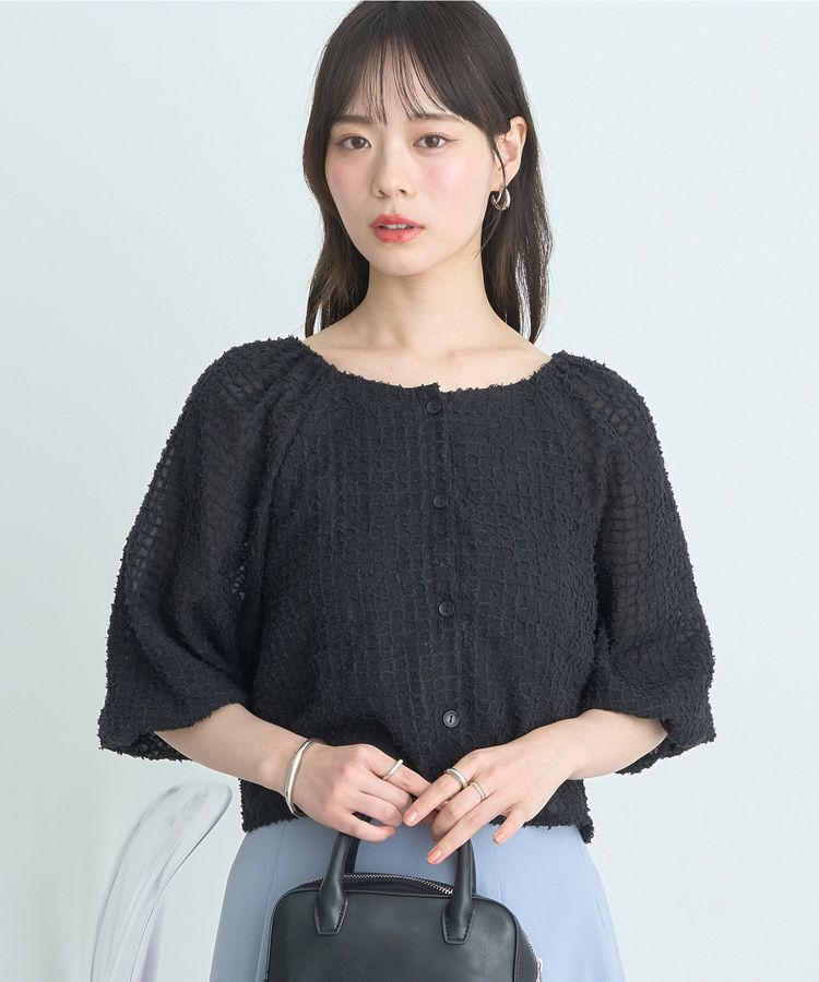 earth music&ecology「前後2wayミニフリンジブラウス」|シャツ・ブラウス|Black