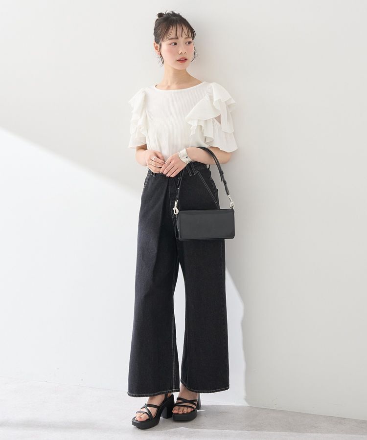 earth music&ecology「袖フリルデザインプルオーバー」|Tシャツ・カットソー|