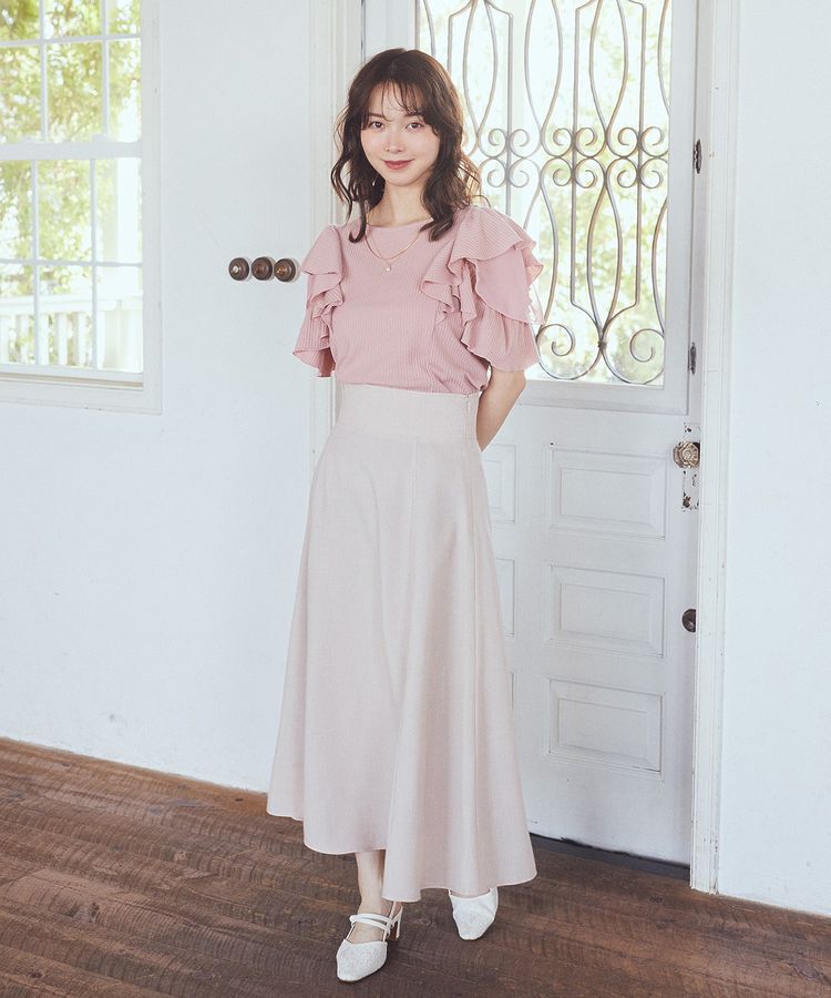 earth music&ecology「袖フリルデザインプルオーバー」|Tシャツ・カットソー|