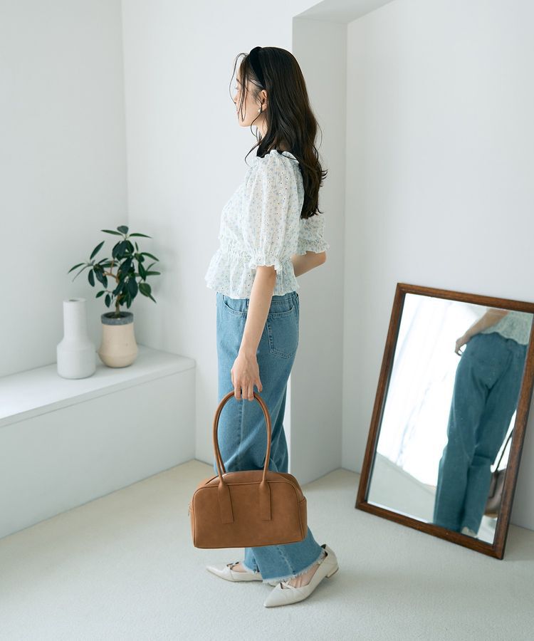 earth music&ecology「ワイドスクエアボストンバッグ」|ハンドバッグ|