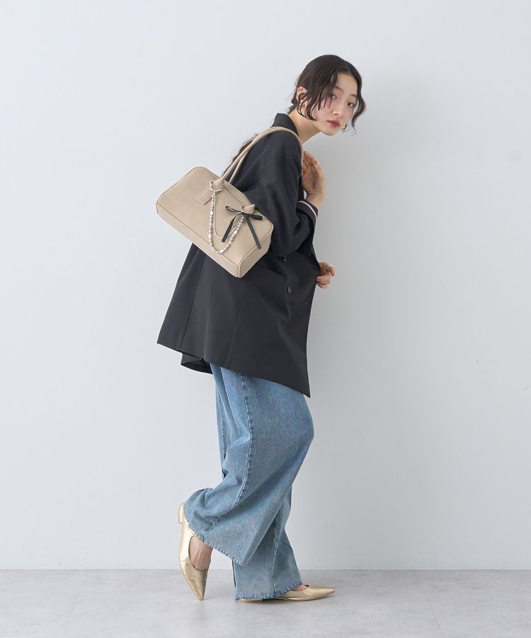 earth music&ecology「ワイドスクエアボストンバッグ」|ハンドバッグ|