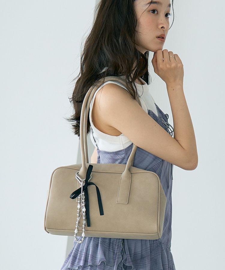 earth music&ecology「ワイドスクエアボストンバッグ」|ハンドバッグ|