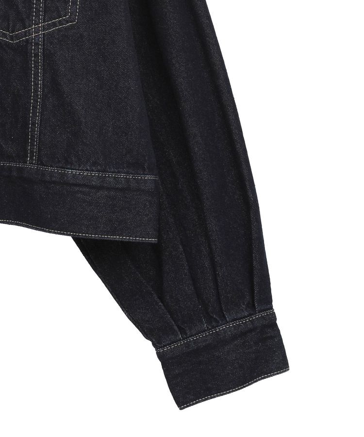 earth music&ecology「ショートジップデニムジャケット」|ブルゾン・スタジャン|