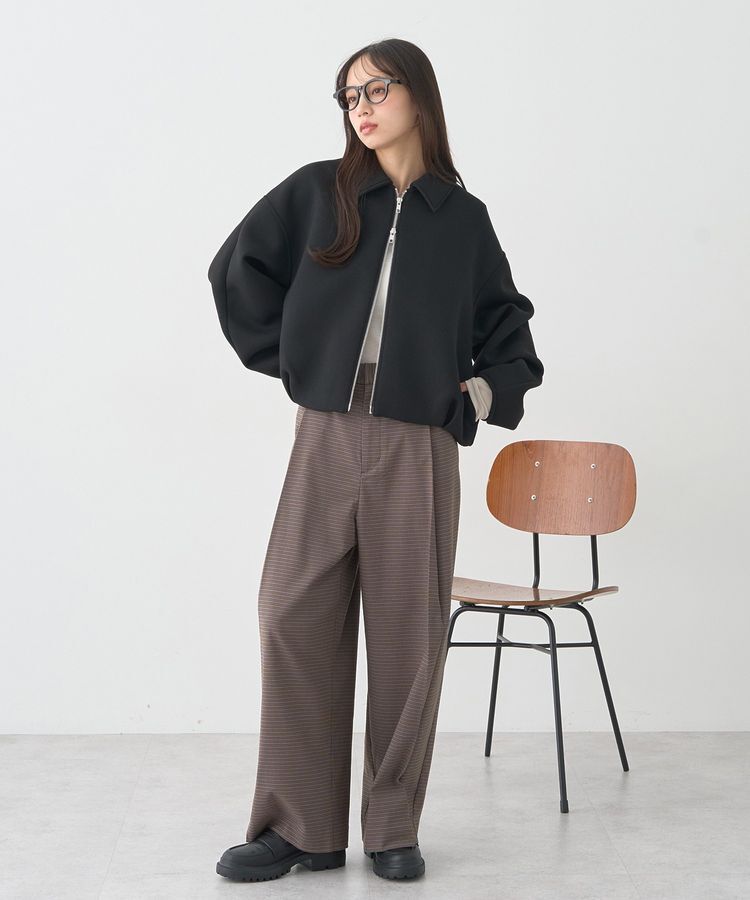 earth music&ecology「ダンボールニットZIPブルゾン」|ブルゾン・スタジャン|