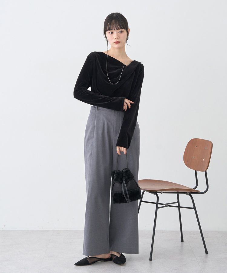 earth music&ecology「シアーベロアドレープネックプルオーバー」|Tシャツ・カットソー|