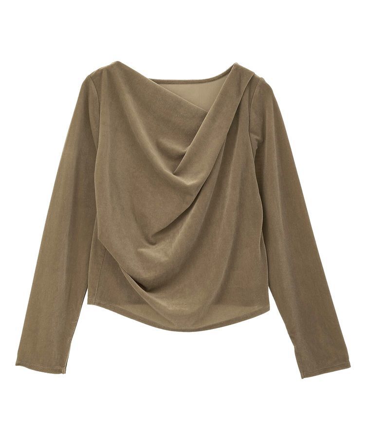 earth music&ecology「シアーベロアドレープネックプルオーバー」|Tシャツ・カットソー|