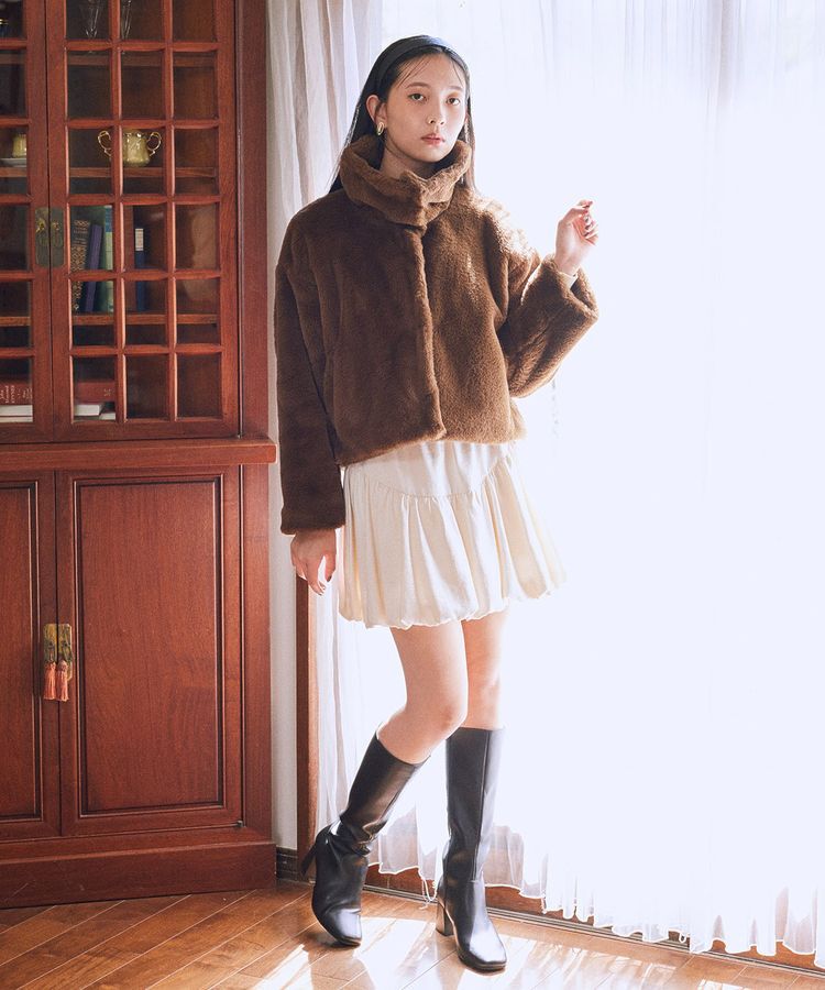 earth music&ecology「ラウンド切り替えバルーンミニスカート」|スカート|