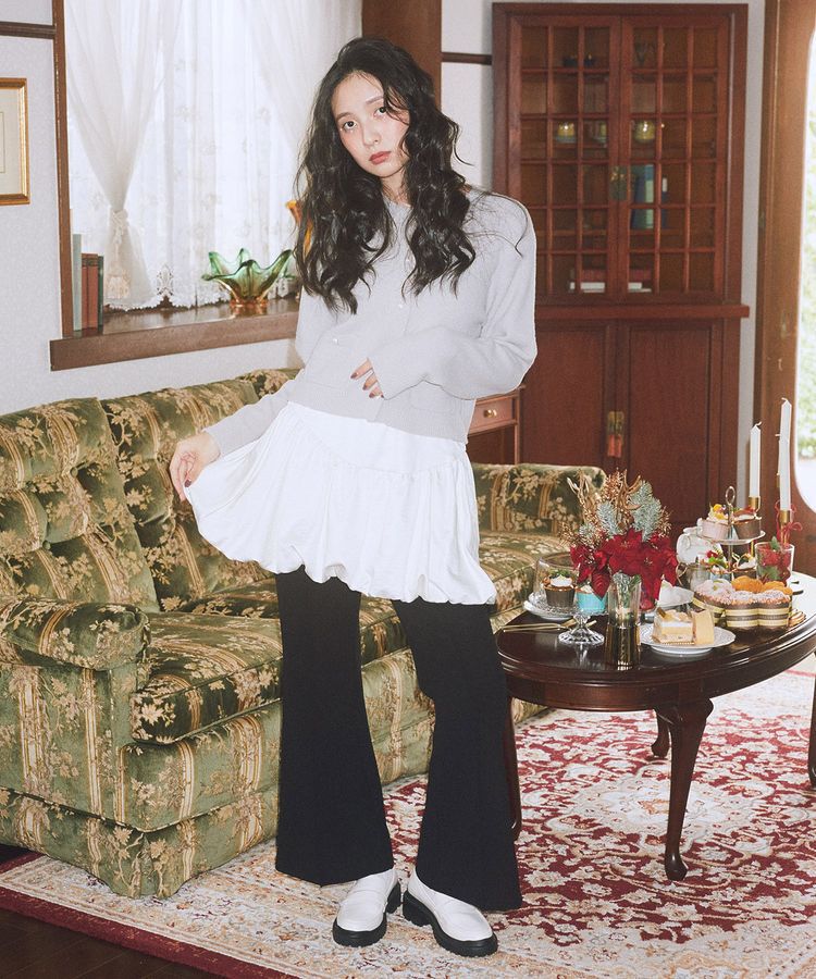 earth music&ecology「ラウンド切り替えバルーンミニスカート」|スカート|