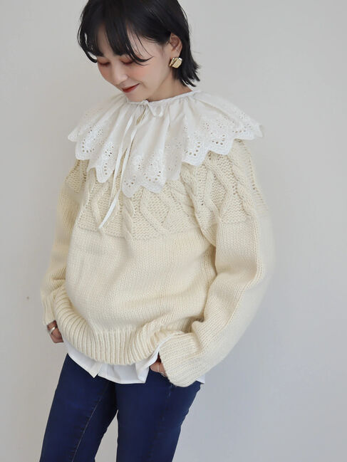  「2WAYポコポコケーブルニットカーディガン」|カーディガン|