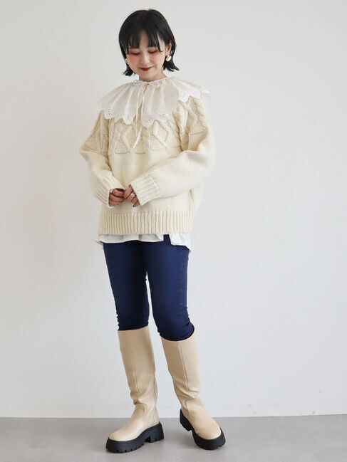  「2WAYポコポコケーブルニットカーディガン」|カーディガン|