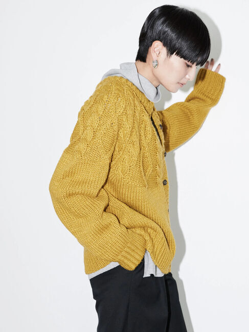 「2WAYポコポコケーブルニットカーディガン」|カーディガン|