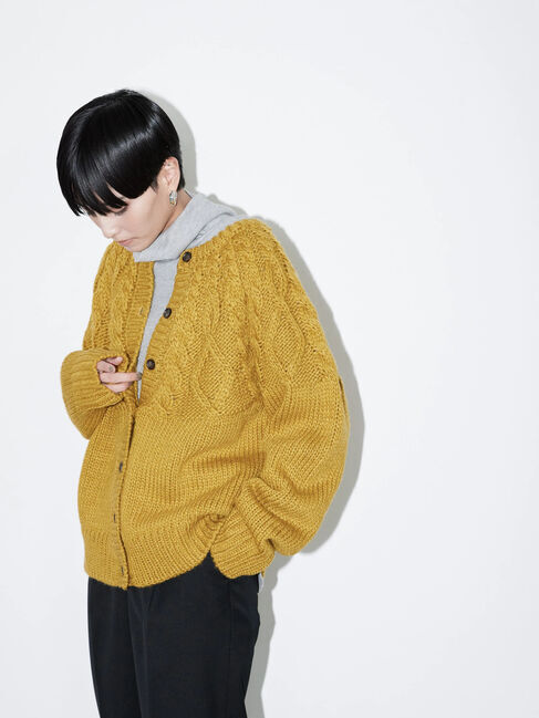  「2WAYポコポコケーブルニットカーディガン」|カーディガン|
