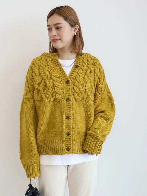  「2WAYポコポコケーブルニットカーディガン」|カーディガン|
