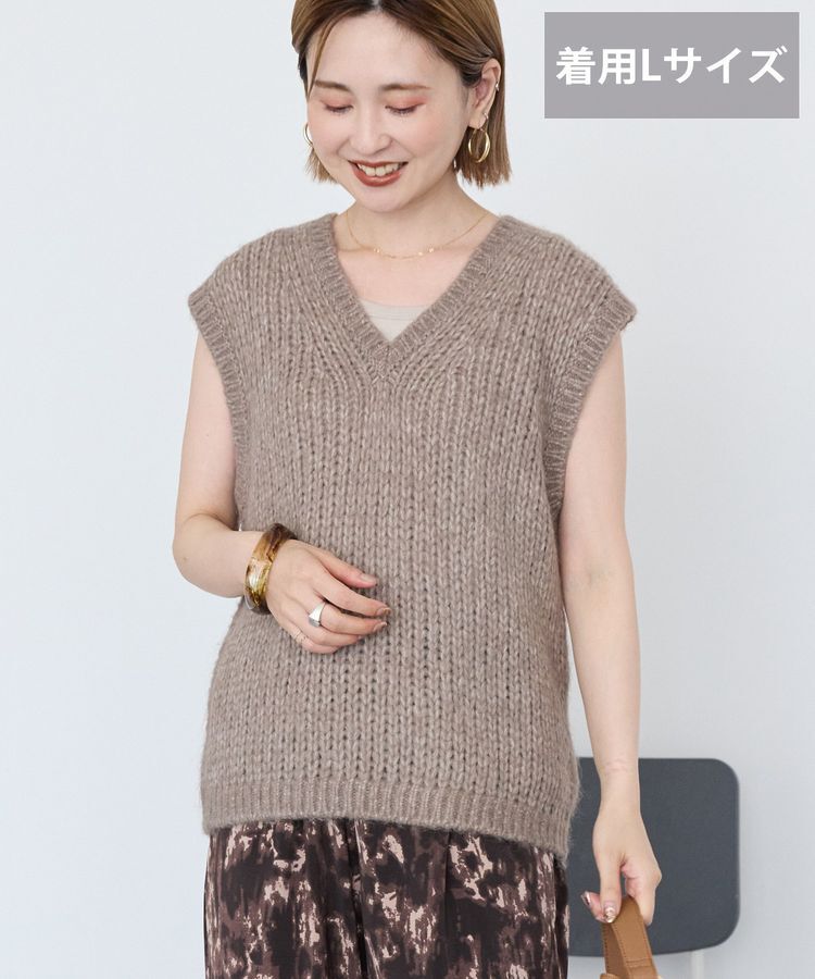 AMERICAN HOLIC「【選べる丈】甘編みニットベスト」|ベスト・ジレ|