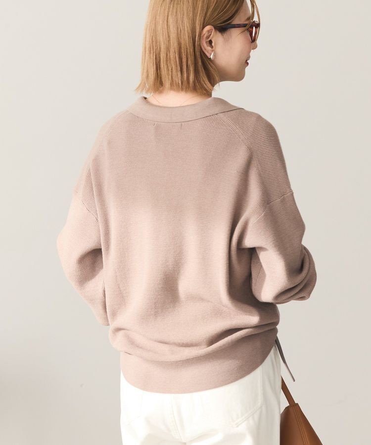 AMERICAN HOLIC「バイパチ片畦衿付きニットプルオーバー＜静電気軽減＞」|ニット・セーター|