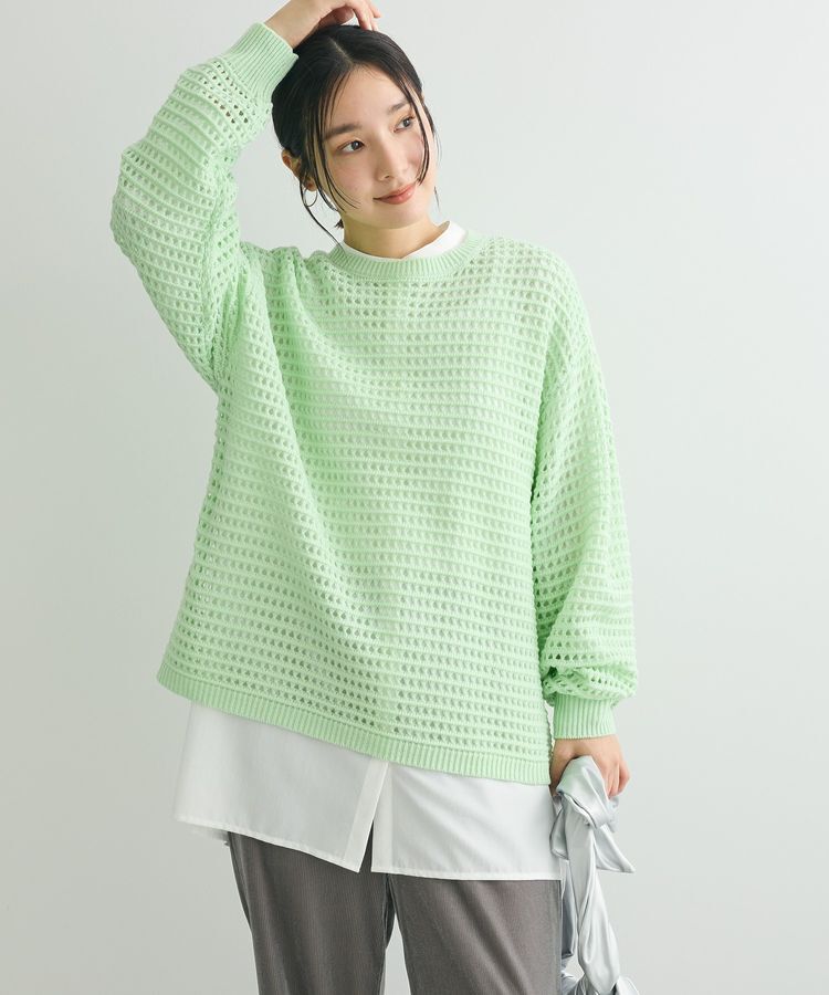Green Parks「メッシュニットチュニック」|ニット・セーター|Green