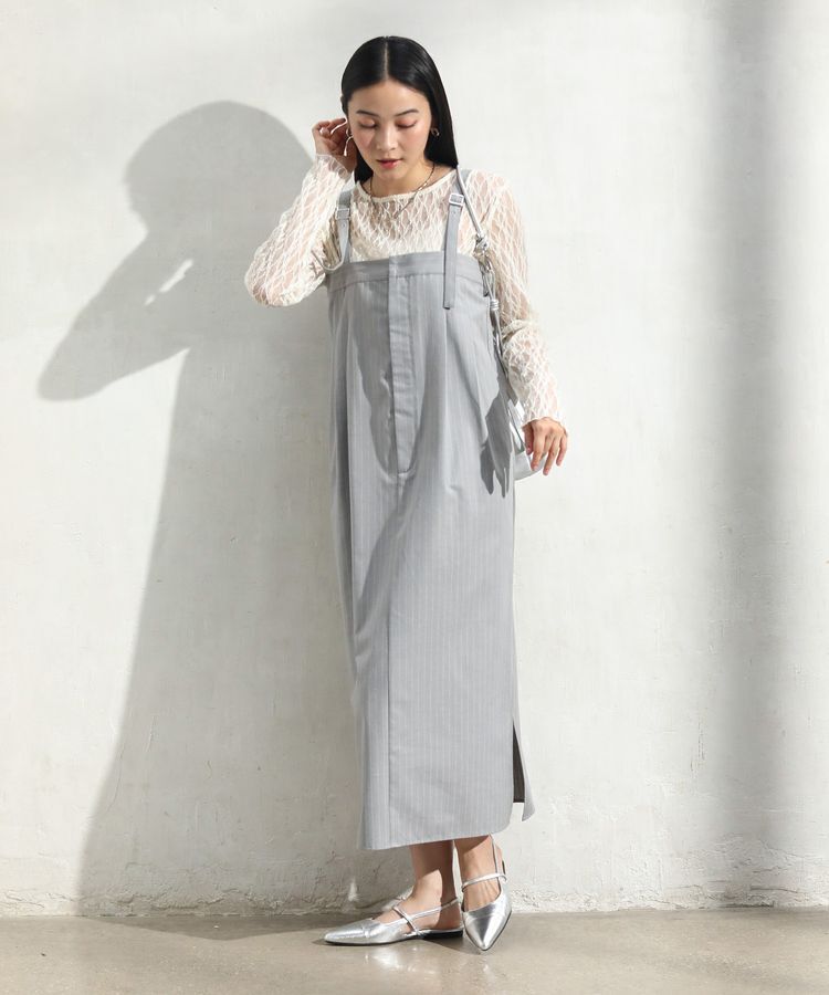 Green Parks「ピンストライプベアトップジャンスカ」|ジャンパースカート|