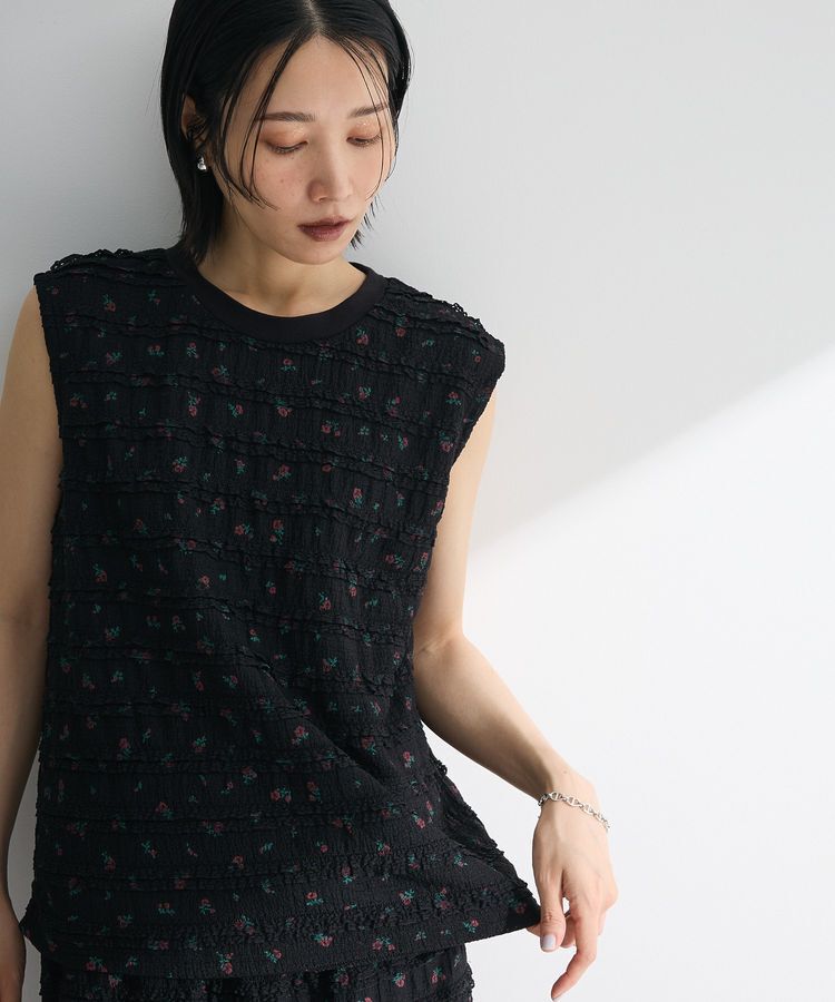 Green Parks「・SUGAR SPOON コバナレースフリルノースリーブ」|Tシャツ・カットソー|