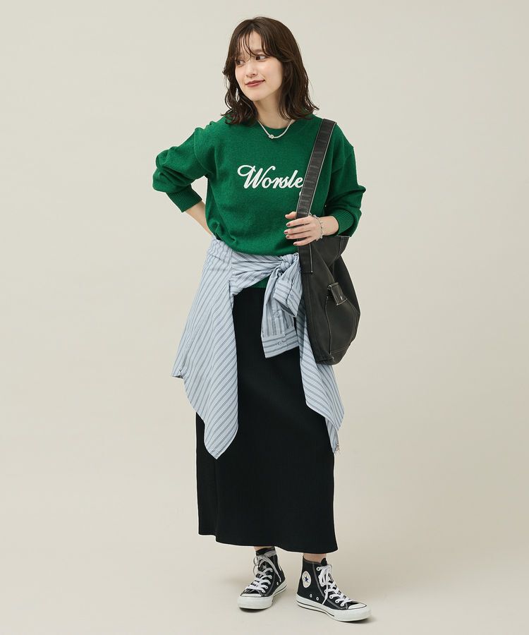 Green Parks「楽ちんIラインリブスカート」|タイト|