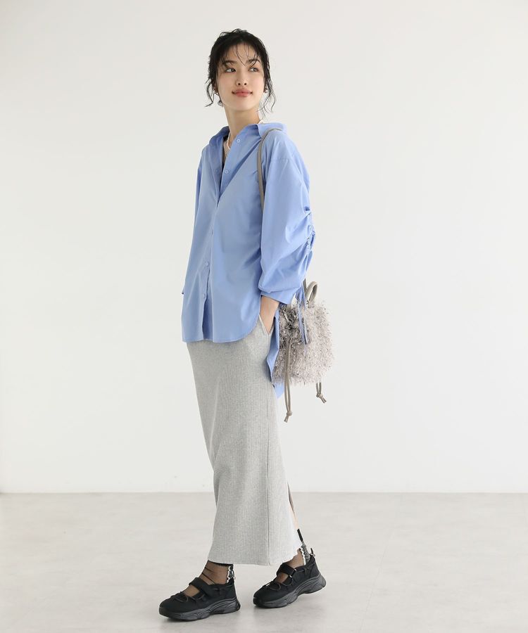 Green Parks「楽ちんIラインリブスカート」|タイト|