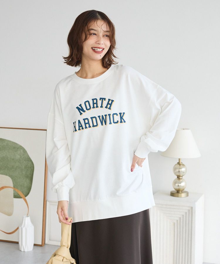 Green Parks「カレッジロゴ裏毛チュニック」|チュニック|Off White