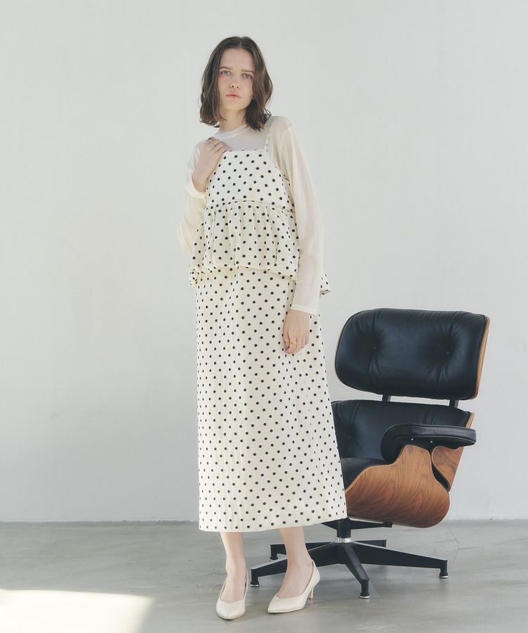 YECCA VECCA「ドット柄バルーンキャミワンピース」|ワンピース|