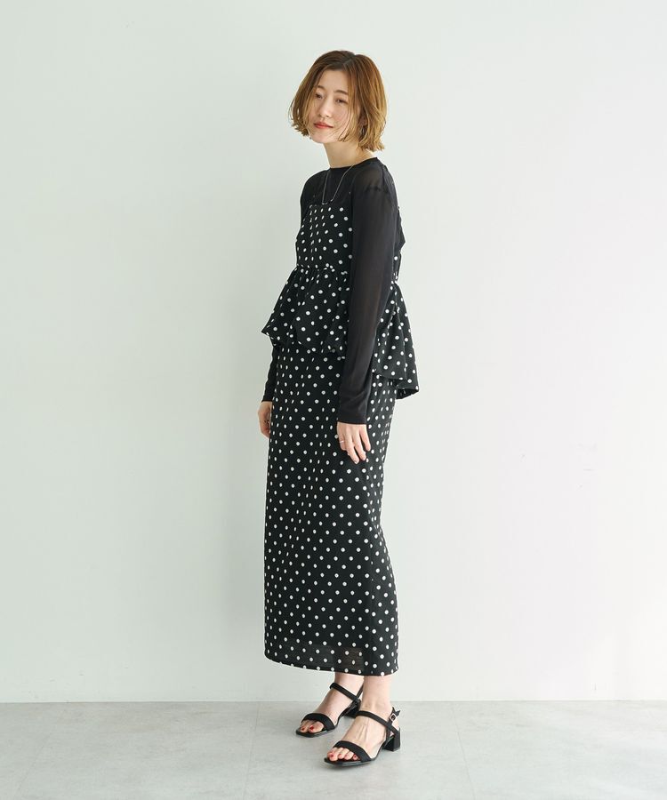 YECCA VECCA「ドット柄バルーンキャミワンピース」|ワンピース|