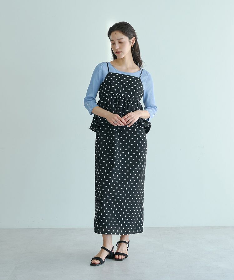 YECCA VECCA「ドット柄バルーンキャミワンピース」|ワンピース|