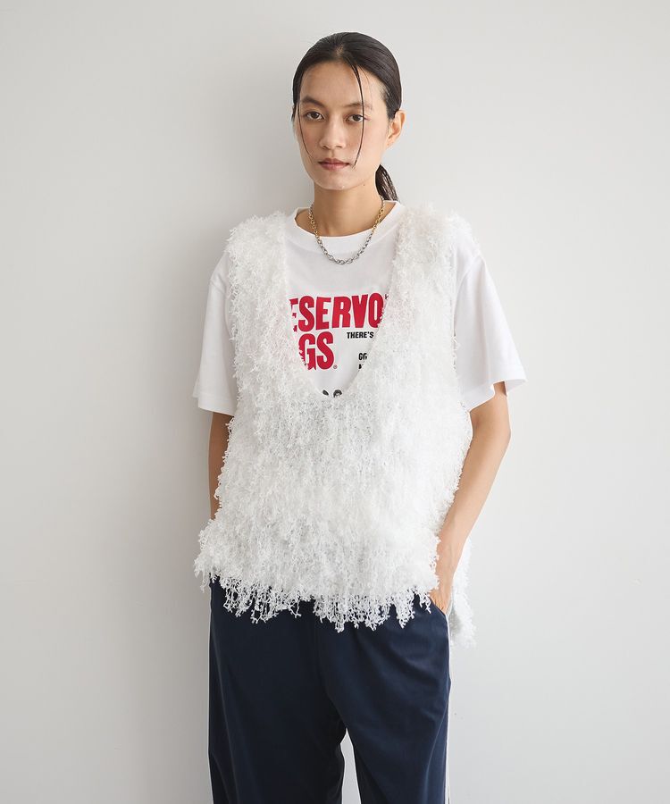 GARAGE OF GOOD CLOTHING「リボンヤーンVネックベスト」|ベスト・ジレ|