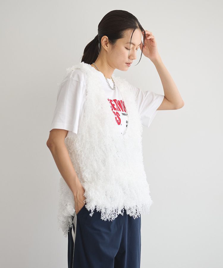 GARAGE OF GOOD CLOTHING「リボンヤーンVネックベスト」|ベスト・ジレ|