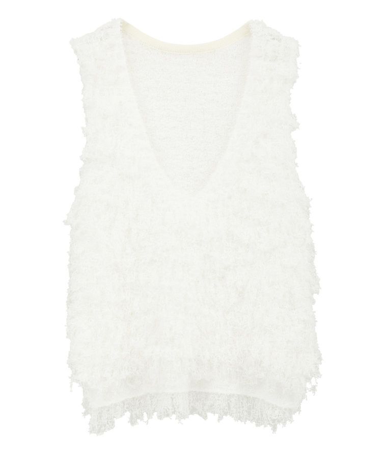 GARAGE OF GOOD CLOTHING「リボンヤーンVネックベスト」|ベスト・ジレ|