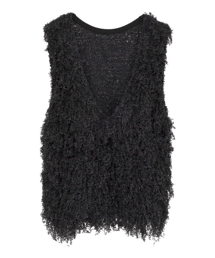 GARAGE OF GOOD CLOTHING「リボンヤーンVネックベスト」|ベスト・ジレ|Black