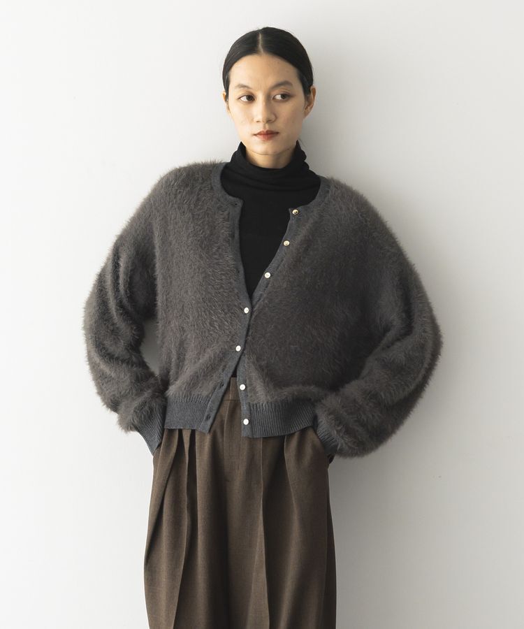 GARAGE OF GOOD CLOTHING「フェザーヤーンニットカーディガン」|カーディガン|Charcoal Gray