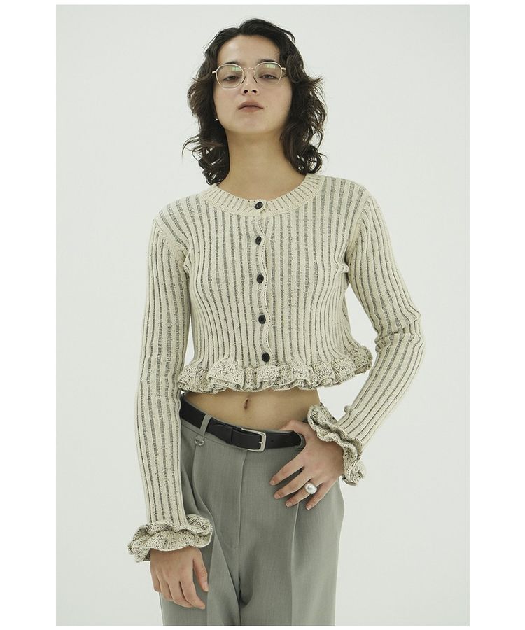 GARAGE OF GOOD CLOTHING「【CLANE】SHORT FRILLED KNIT TOPS」|カーディガン|