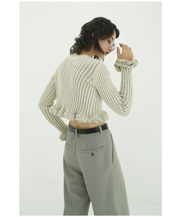 GARAGE OF GOOD CLOTHING「【CLANE】SHORT FRILLED KNIT TOPS」|カーディガン|
