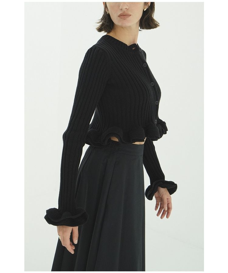 GARAGE OF GOOD CLOTHING「【CLANE】SHORT FRILLED KNIT TOPS」|カーディガン|