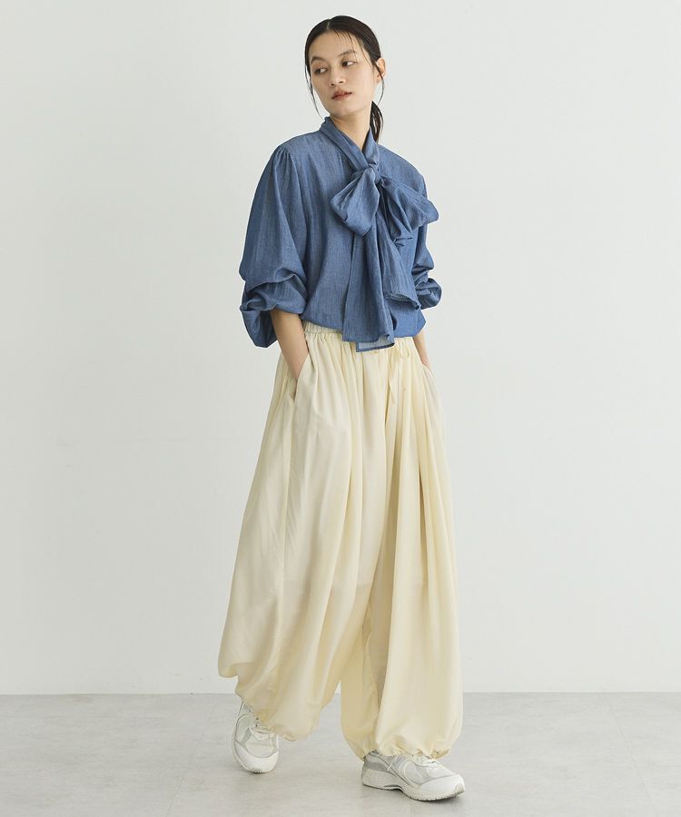 GARAGE OF GOOD CLOTHING「【日本製】シアーデニムボウタイブラウス」|シャツ・ブラウス|