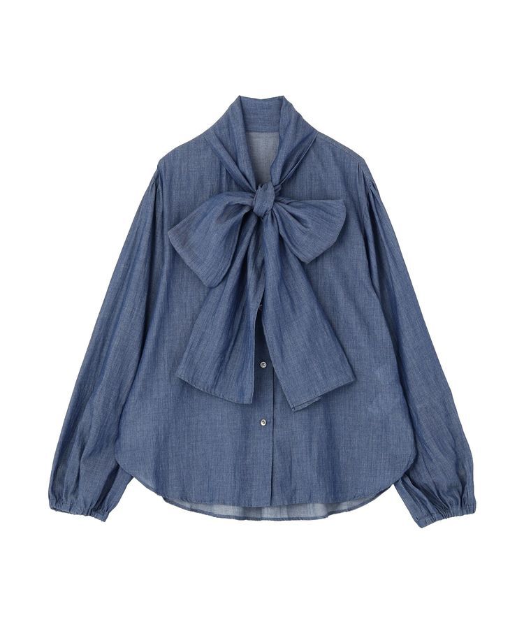 GARAGE OF GOOD CLOTHING「【日本製】シアーデニムボウタイブラウス」|シャツ・ブラウス|