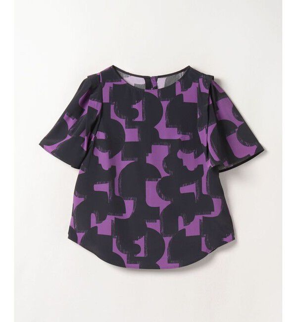 allureville「モダンジオメトリックプリントブラウス」|その他|パープル