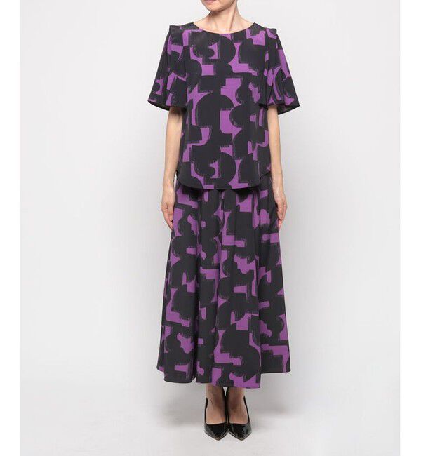 allureville「モダンジオメトリックプリントブラウス」|その他|