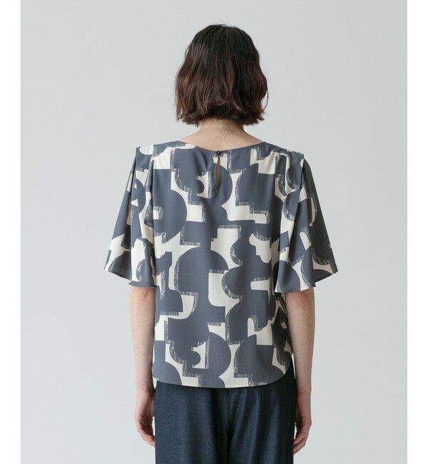 allureville「モダンジオメトリックプリントブラウス」|その他|