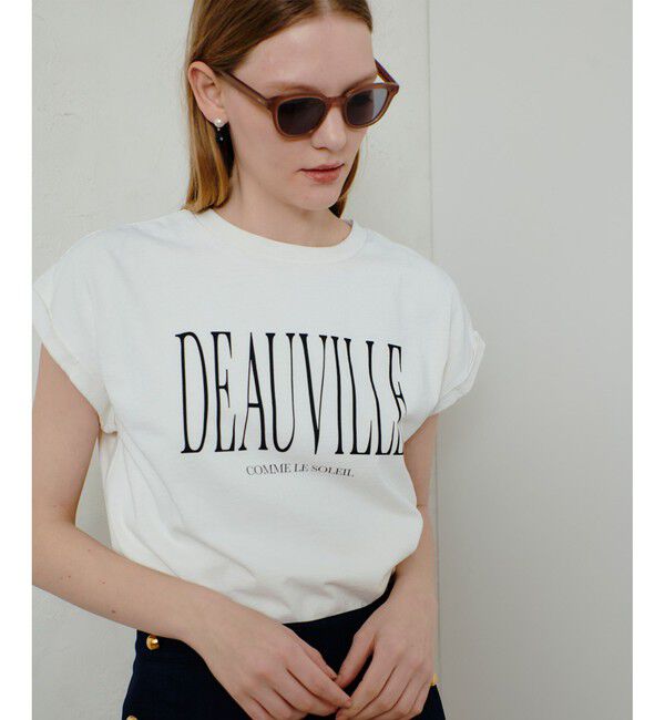 allureville「ピグメントダイターンバックスリーブ Tシャツ」|Tシャツ・カットソー|アイボリー