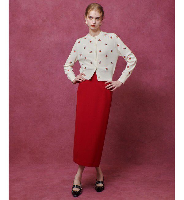 LOULOU WILLOUGHBY「【LOULOU WILLOUGHBY】ウールダブルクロスタイトスカート」|タイト|