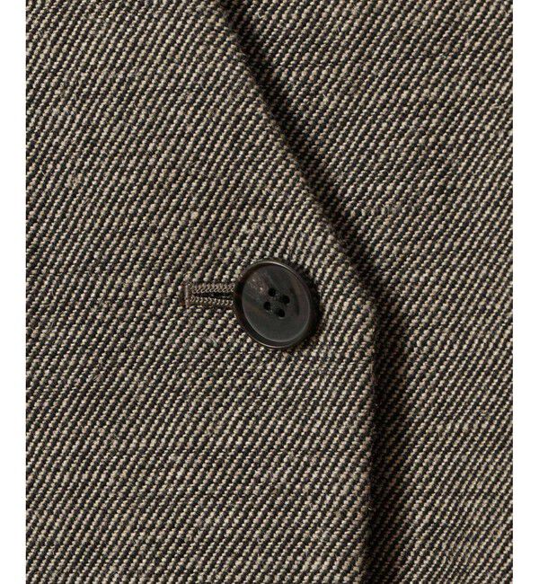 allureville「リネンウールダブルブレストジャケット」|ノーカラージャケット|