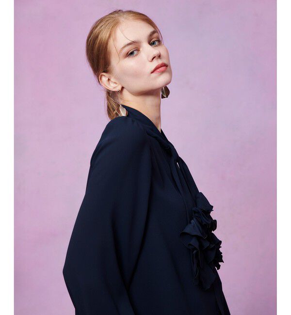 LOULOU WILLOUGHBY「【LOULOU WILLOUGHBY】ペタルフリルボウタイブラウス」|シャツ・ブラウス|