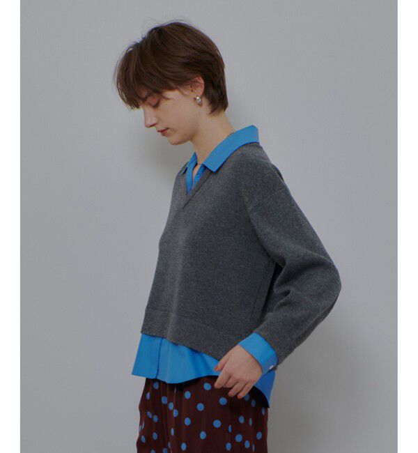 allureville「フェイクレイヤードスキッパープルオーバー」|ニット・セーター|